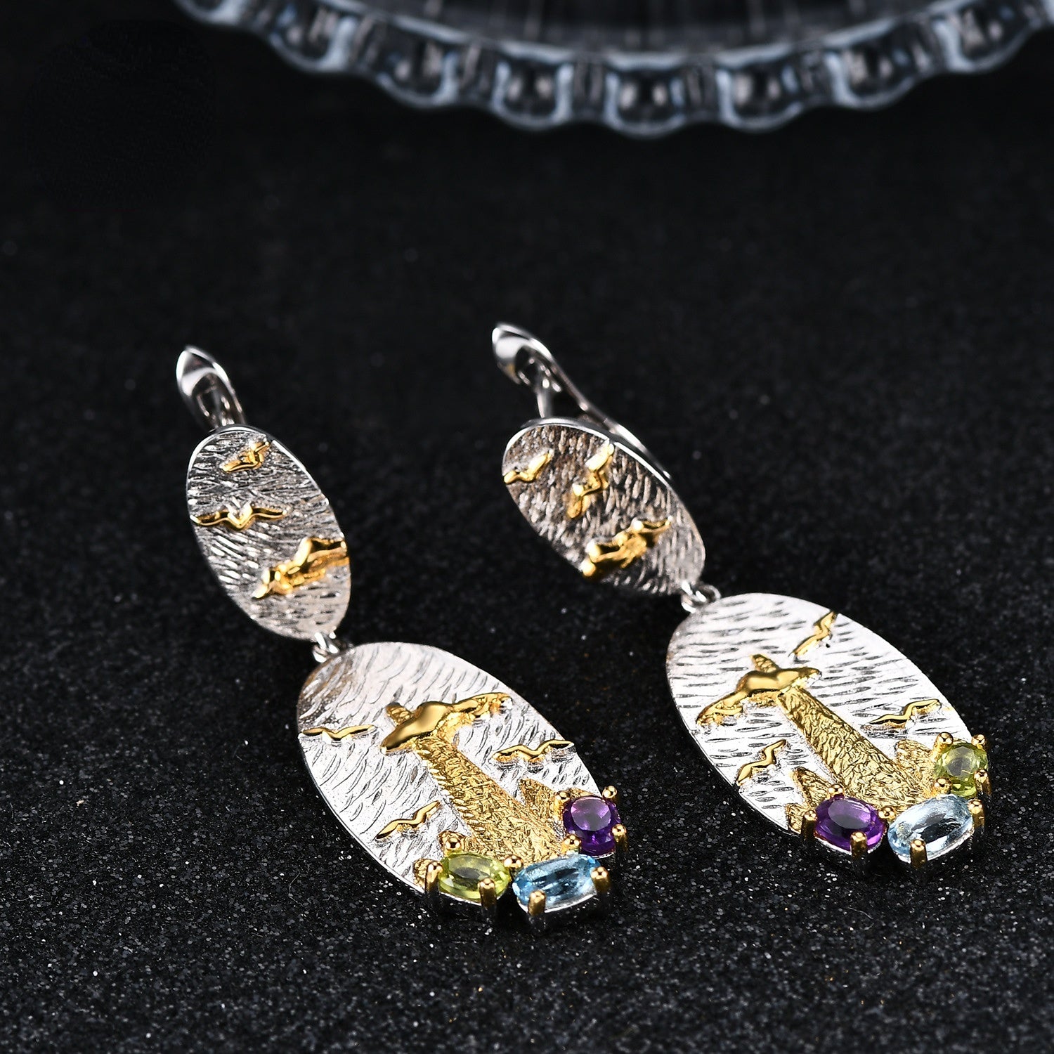 Israeli jewelry designers in silver hamsa earringsBluenoemiEarrings –  Bluenoemi Jewelry